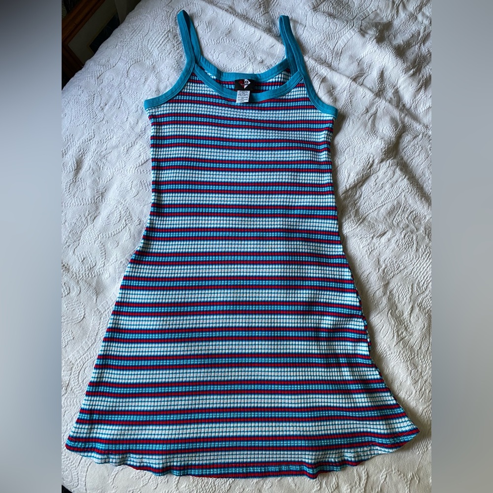 Vintage No Boundaries, Ribbed Stripped Dress, Junior Large